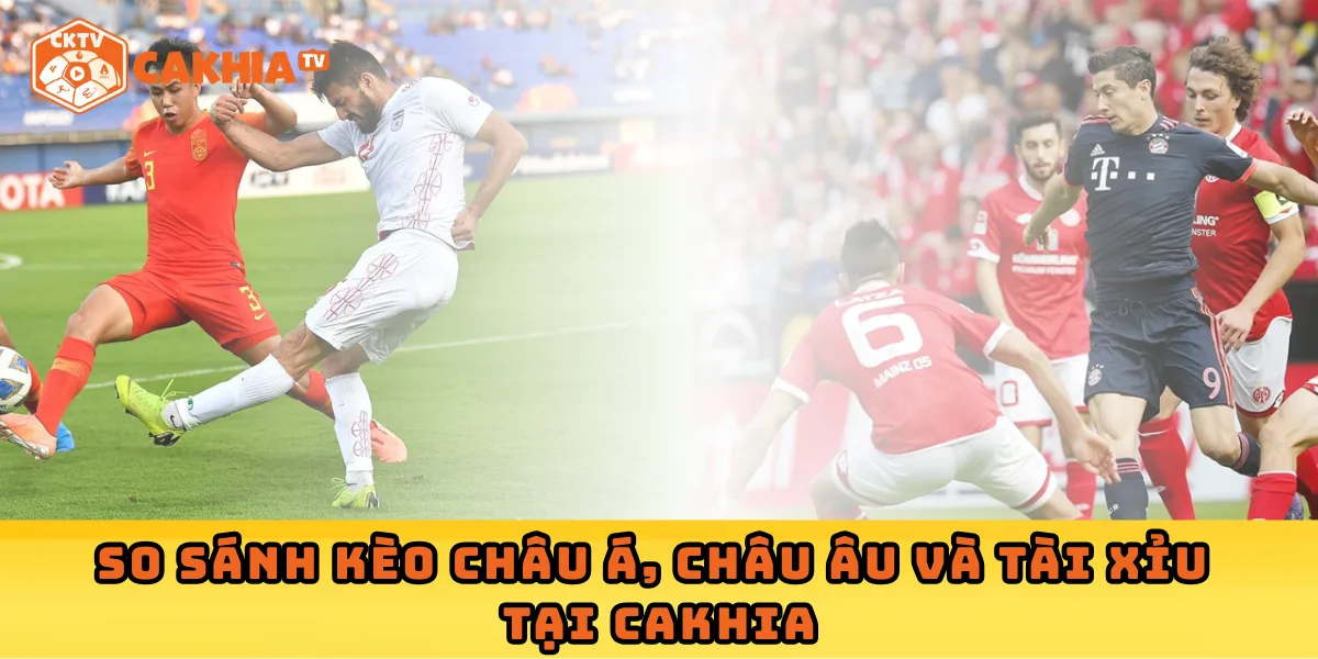 So sánh kèo châu Á, châu Âu và tài xỉu tại Cakhia